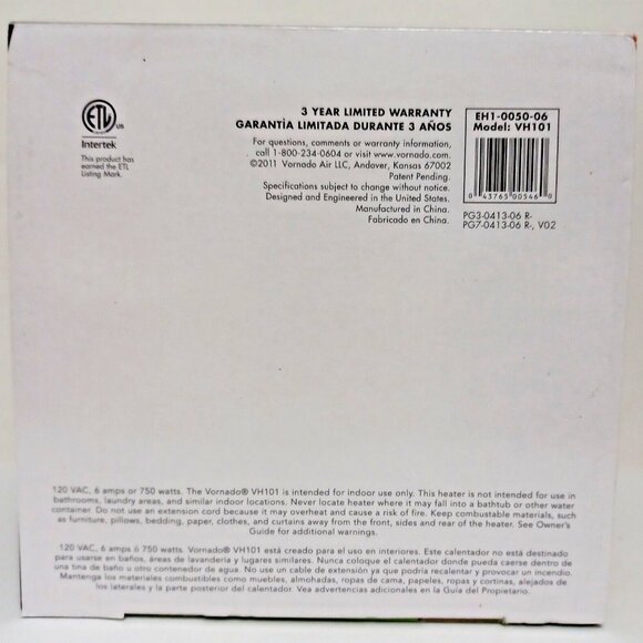 VORNADO Personal Vortex Heater With Saftey Shuttoff: VH101 ShownTested - Picture 8 of 8